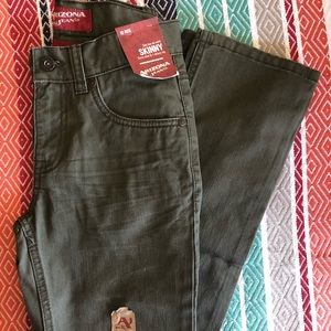 Army green skinny jeans